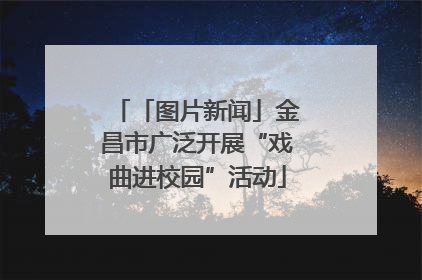 「图片新闻」金昌市广泛开展“戏曲进校园”活动