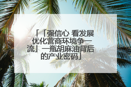 「强信心 看发展 优化营商环境争一流」一瓶胡麻油背后的产业密码