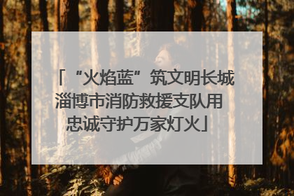 “火焰蓝”筑文明长城 淄博市消防救援支队用忠诚守护万家灯火