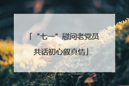 “七一”慰问老党员 共话初心叙真情
