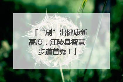 “刷”出健康新高度，江陵县智慧步道首秀！