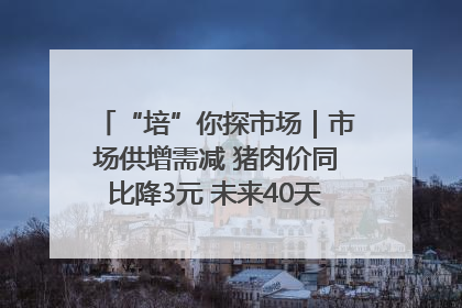“培”你探市场｜市场供增需减 猪肉价同比降3元 未来40天便宜猪肉敞开吃