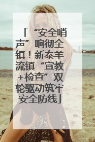 “安全哨声”响彻全镇！新泰羊流镇“宣教+检查”双轮驱动筑牢安全防线