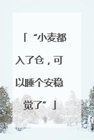 “小麦都入了仓，可以睡个安稳觉了”