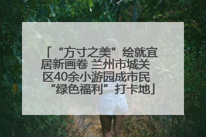 “方寸之美”绘就宜居新画卷 兰州市城关区40余小游园成市民“绿色福利”打卡地