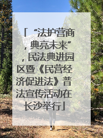 “法护营商，典亮未来”，民法典进园区暨《民营经济促进法》普法宣传活动在长沙举行