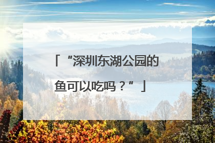 “深圳东湖公园的鱼可以吃吗？”