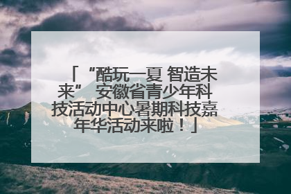 “酷玩一夏 智造未来” 安徽省青少年科技活动中心暑期科技嘉年华活动来啦！