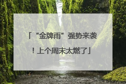 “金牌雨”强势来袭！上个周末太燃了