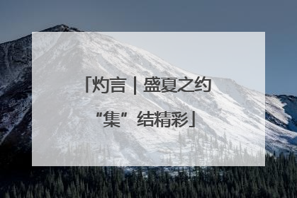 灼言｜盛夏之约 “集”结精彩