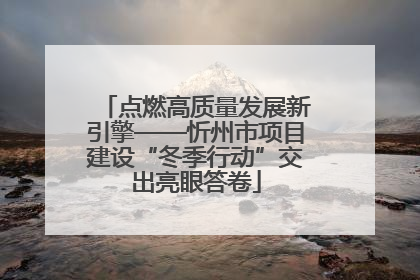 点燃高质量发展新引擎——忻州市项目建设“冬季行动”交出亮眼答卷