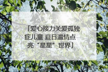 爱心接力关爱孤独症儿童 夏日温情点亮“星星”世界