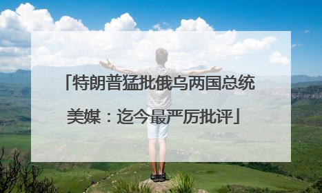 特朗普猛批俄乌两国总统 美媒：迄今最严厉批评