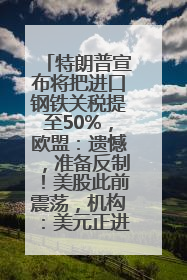 特朗普宣布将把进口钢铁关税提至50%，欧盟：遗憾，准备反制！美股此前震荡，机构：美元正进入熊市
