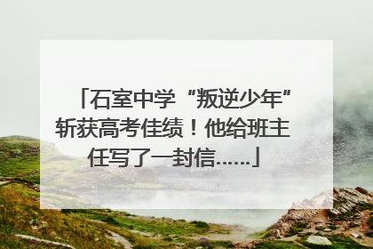 石室中学“叛逆少年”斩获高考佳绩！他给班主任写了一封信……