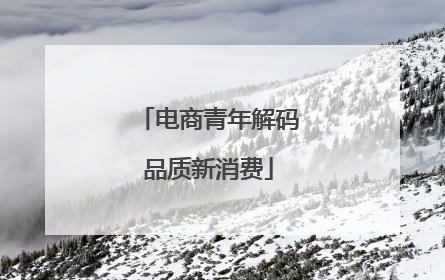 电商青年解码品质新消费