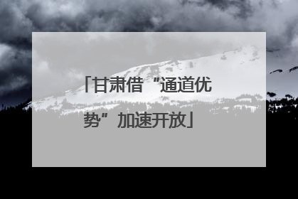 甘肃借“通道优势”加速开放