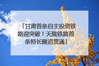 甘肃首条自主投资铁路迎突破！天陇铁路首条特长隧道贯通
