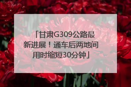 甘肃G309公路最新进展！通车后两地间用时缩短30分钟