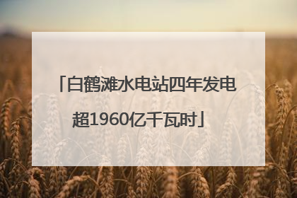 白鹤滩水电站四年发电超1960亿千瓦时