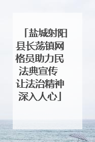 盐城射阳县长荡镇网格员助力民法典宣传 让法治精神深入人心