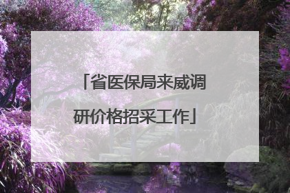 省医保局来威调研价格招采工作