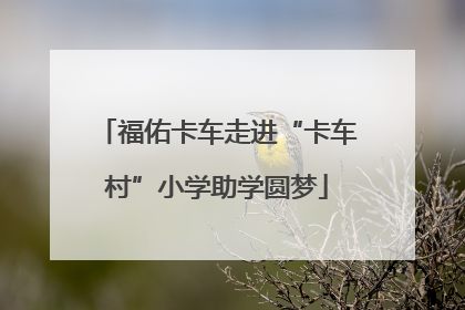 福佑卡车走进“卡车村”小学助学圆梦