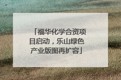 福华化学合资项目启动，乐山绿色产业版图再扩容