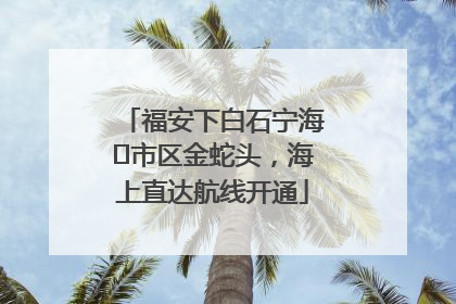 福安下白石宁海⇆市区金蛇头，海上直达航线开通