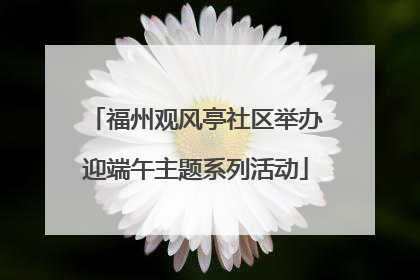 福州观风亭社区举办迎端午主题系列活动