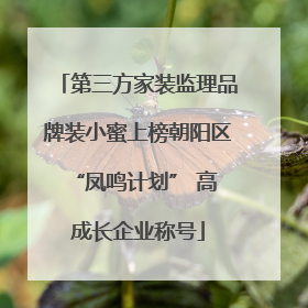 第三方家装监理品牌装小蜜上榜朝阳区 “凤鸣计划” 高成长企业称号