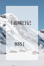 翁城日记 935