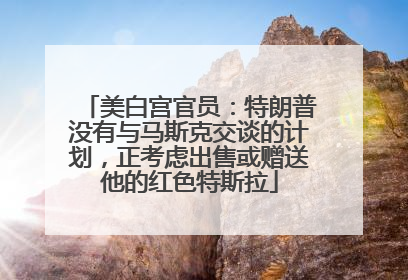 美白宫官员：特朗普没有与马斯克交谈的计划，正考虑出售或赠送他的红色特斯拉