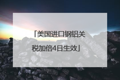 美国进口钢铝关税加倍4日生效