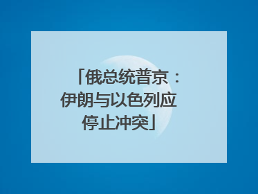 俄总统普京：伊朗与以色列应停止冲突