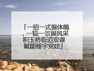 一招一式强体魄，一镜一景展风采 积玉桥街道双课赋能楼宇党建