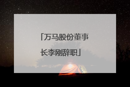 万马股份董事长李刚辞职