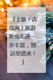 上新！青岛海上旅游新业态进一步丰富，到这里潜水！