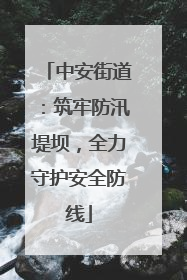 中安街道：筑牢防汛堤坝，全力守护安全防线