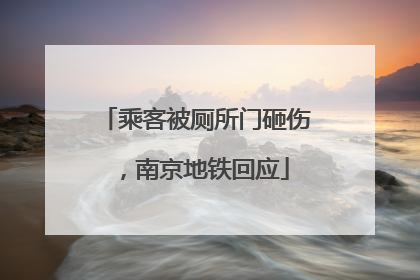 乘客被厕所门砸伤，南京地铁回应