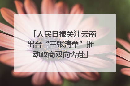 人民日报关注云南出台“三张清单”推动政商双向奔赴