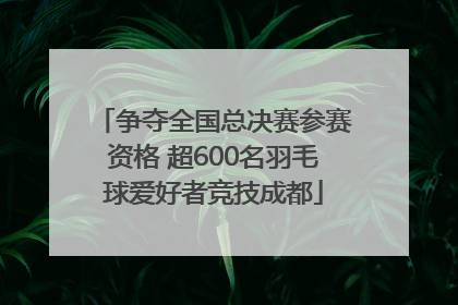 争夺全国总决赛参赛资格 超600名羽毛球爱好者竞技成都