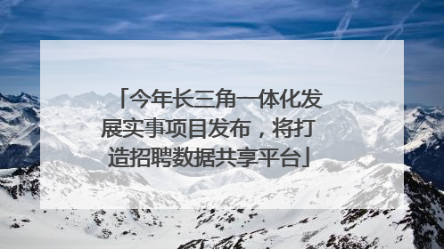 今年长三角一体化发展实事项目发布，将打造招聘数据共享平台