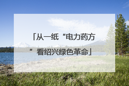 从一纸“电力药方”看绍兴绿色革命