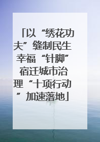 以“绣花功夫”缝制民生幸福“针脚” 宿迁城市治理“十项行动”加速落地