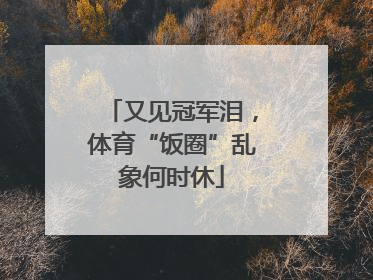 又见冠军泪，体育“饭圈”乱象何时休