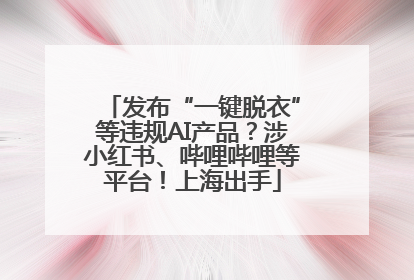 发布“一键脱衣”等违规AI产品？涉小红书、哔哩哔哩等平台！上海出手