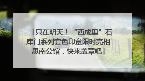 只在明天！“西成里”石库门系列套色印章限时亮相思南公馆，快来盖章吧