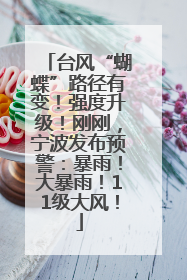 台风“蝴蝶”路径有变！强度升级！刚刚，宁波发布预警：暴雨！大暴雨！11级大风！