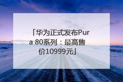 华为正式发布Pura 80系列：最高售价10999元